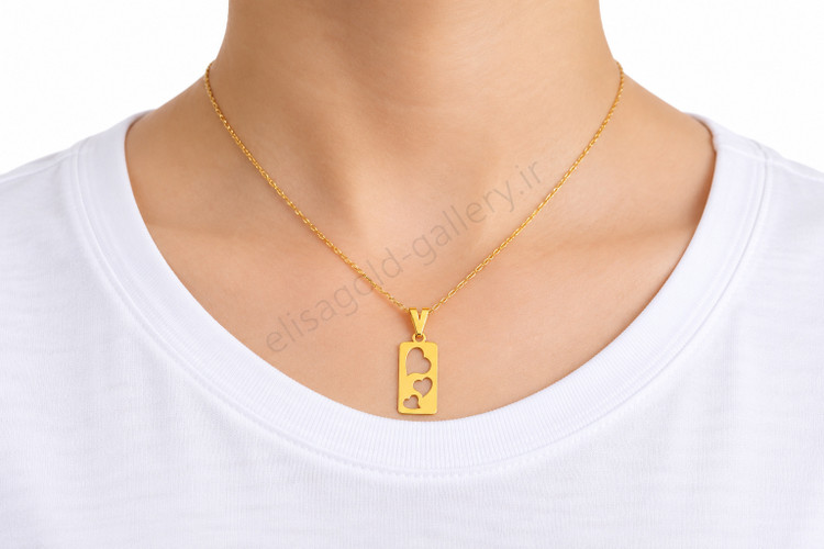 آویز طلا سهقلب 0.47 گرم
