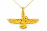 پلاک طلا فروهر ۱۸ عیار طرح بالگسترده 2.950 گرم