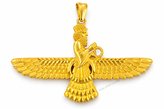 پلاک طلا فروهر ۱۸ عیار طرح بالگسترده 2.950 گرم