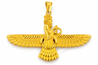 پلاک طلا فروهر ۱۸ عیار طرح بالگسترده 2.950 گرم