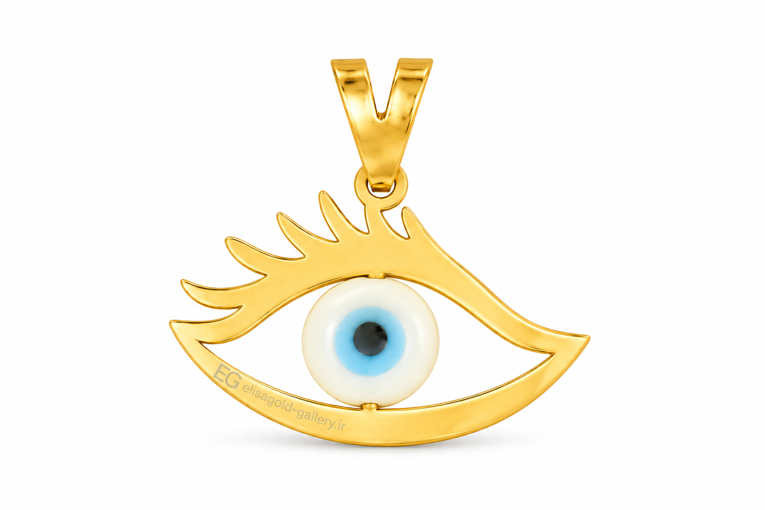 آویز طلای ۱۸ عیار چشم‌نظر مژه‌دار0.790  گرم