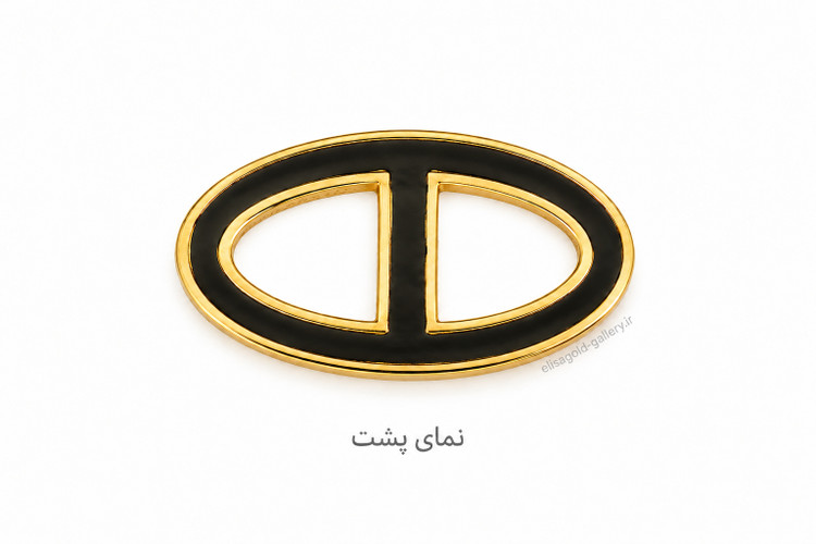 آویز طلای ۱۸ عیار تتا دوطرفه مرجانی و مشکی 0.970 گرم